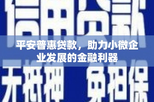 根河平安普惠贷款，助力小微企业发展的金融利器