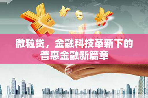 根河微粒贷，金融科技革新下的普惠金融新篇章
