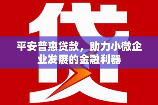 根河平安普惠贷款，助力小微企业发展的金融利器